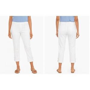 Talbots White Perfect Crop Pants Women’s Size 6 Stretch Cotton Above Ankle